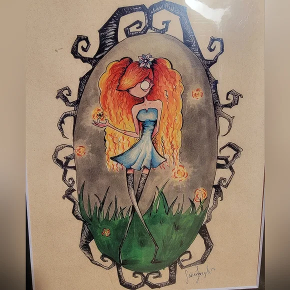 *🎃 Sale* Butterfly& Firefly Girl  OddLittleArtStudio By Sabrina Leigh Prints - Picture 4 of 8